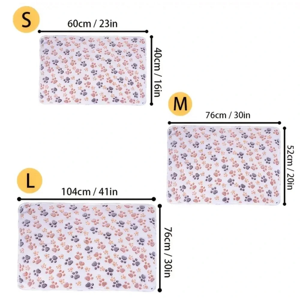 Paw Print Soft Cozy Small Pet Blanket
